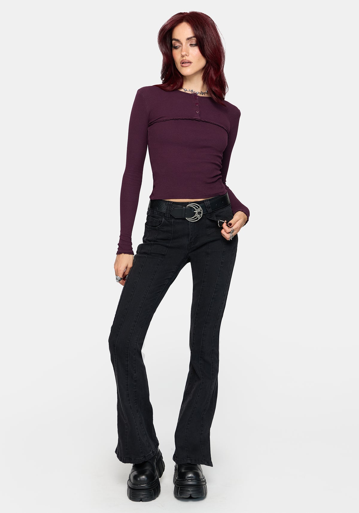 Ardian Seam Low Rise Kick Flare Jean