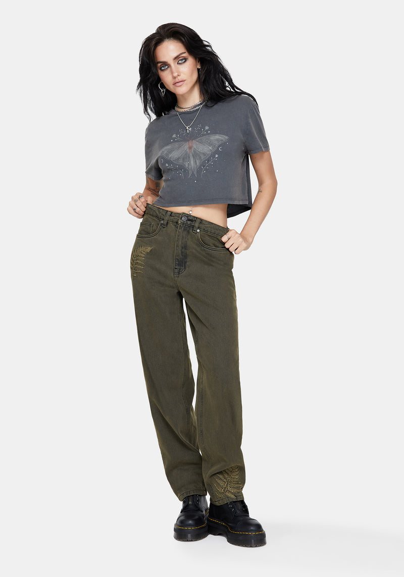Prism Barrel Leg Embroidered Jeans