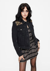 Nasturtium Floral Embroidered Denim Jacket