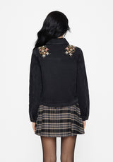 Nasturtium Floral Embroidered Denim Jacket