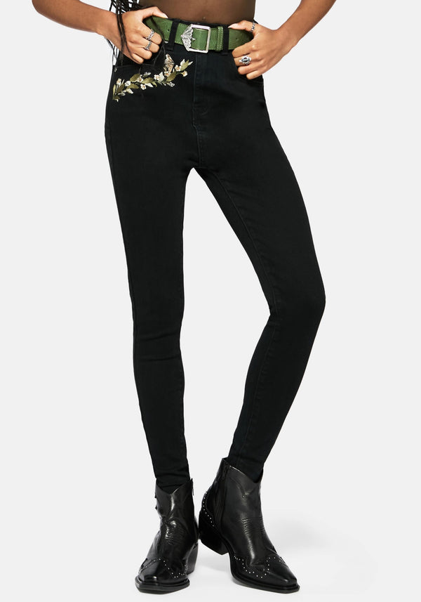 Abundance Embroidered Denim Skinny Jean