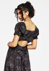 Peaseblossom Celestial Back Cut Out Midi Dress