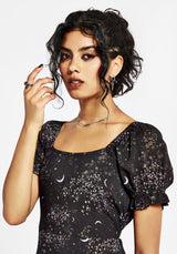 Peaseblossom Celestial Back Cut Out Midi Dress