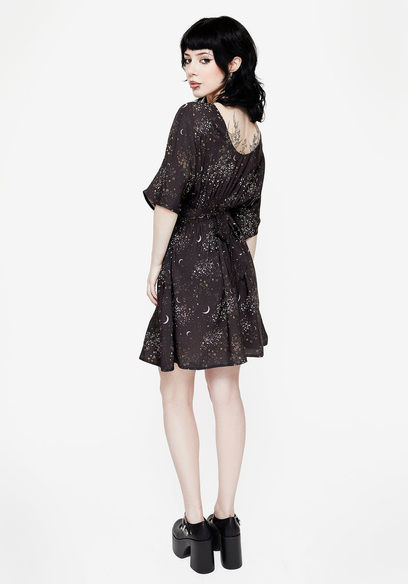 Peaseblossom Celestial Tie Back Mini Dress