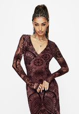 Loveday Paisley Printed Long Sleeve Midi Dress