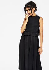 Veronica Cotton Smocked Bodice Bow Detail Midi Dress