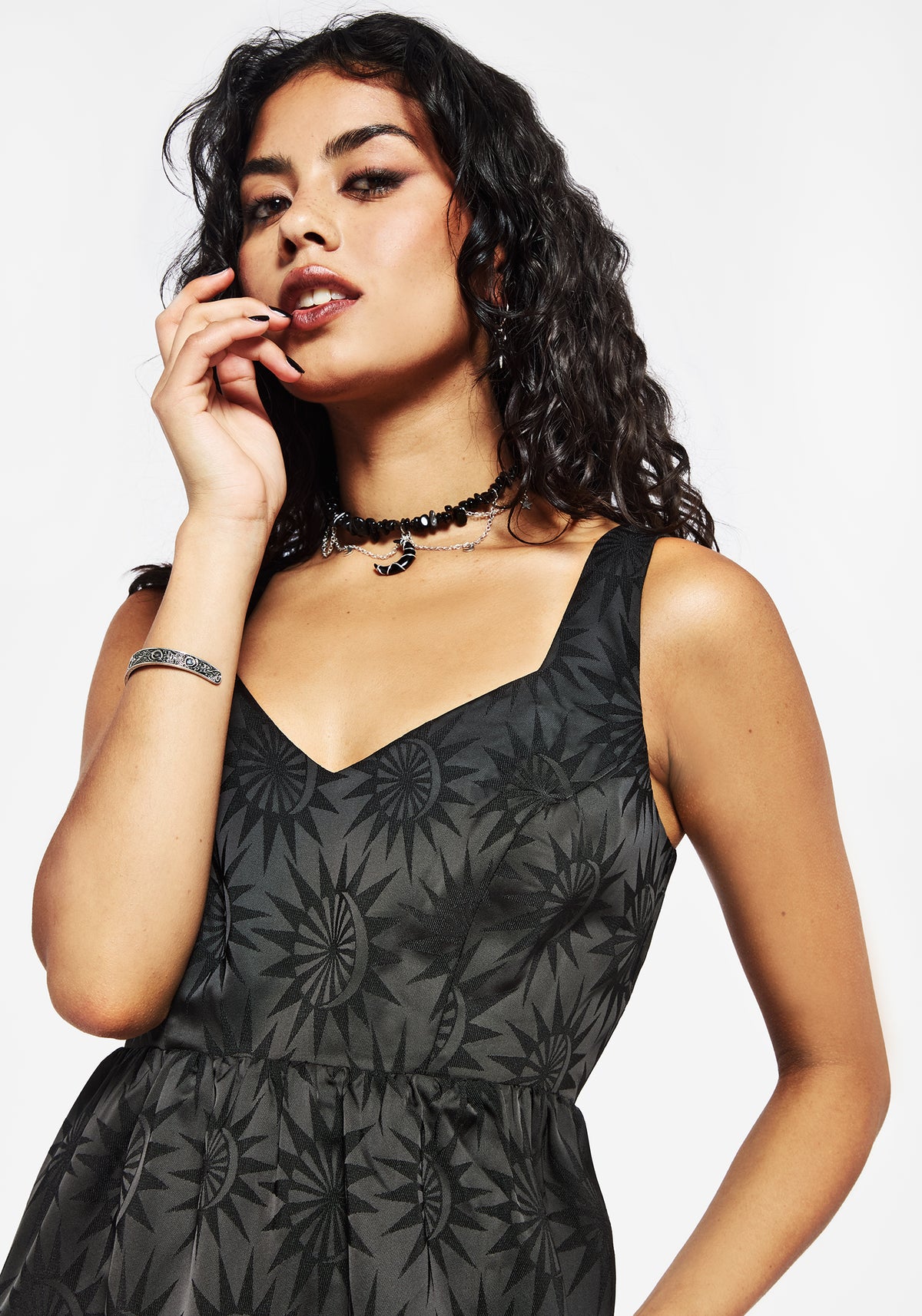 Semine Celestial Printed Cami Midi Dress