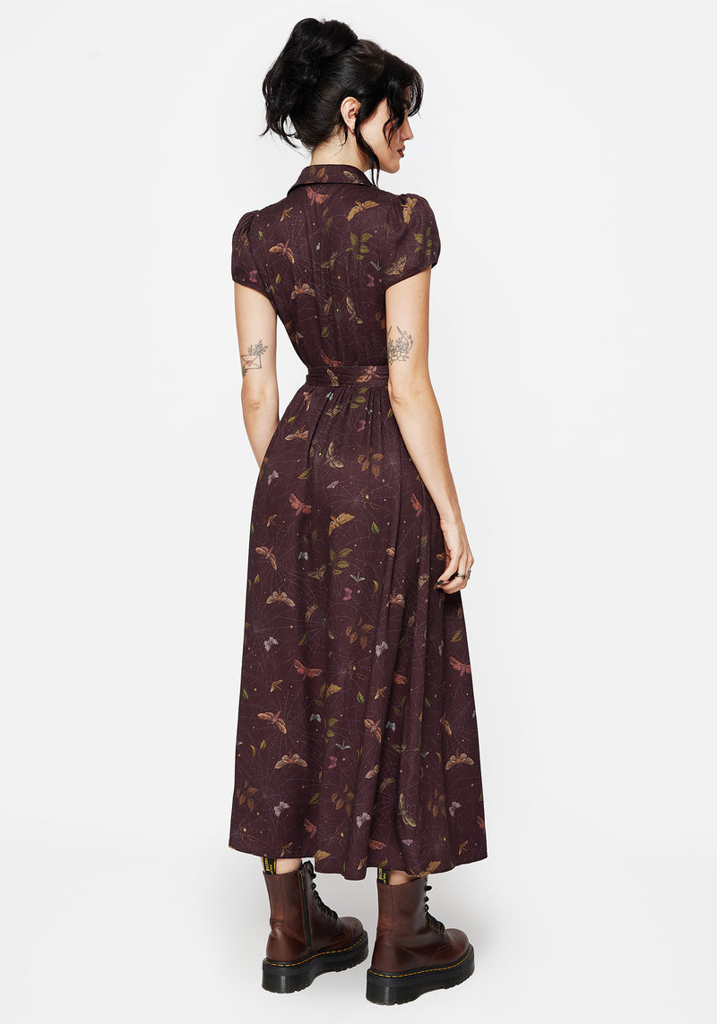 Celia Moth Printed Midaxi Shirt Dress