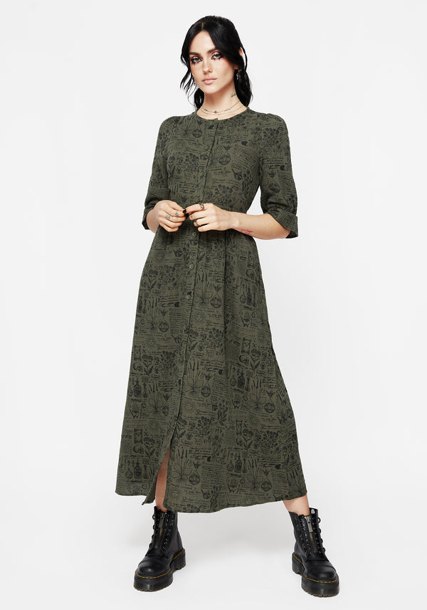 Taddea Cotton Button Up Midaxi Dress