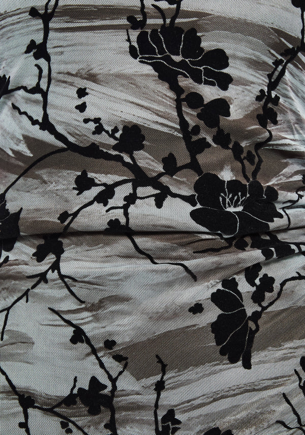 Wytchelm Sleeveless Flocked Midaxi Dress - Blue