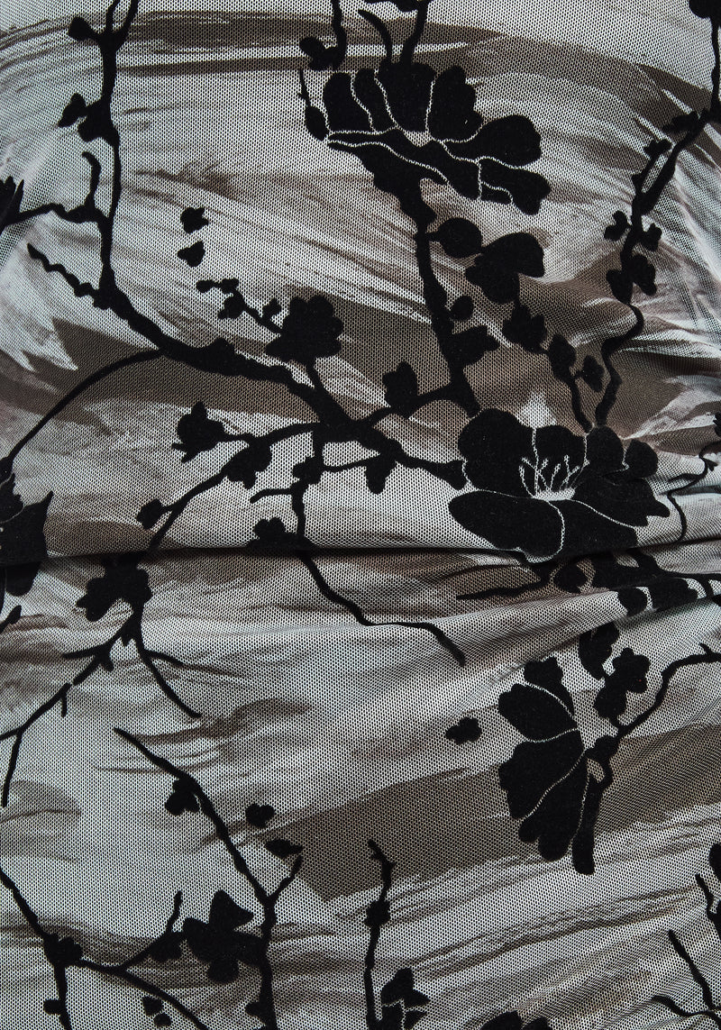 Wytchelm Sleeveless Flocked Midaxi Dress - Blue