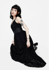 Faustina Flocked Chiffon Maxi Cami Dress