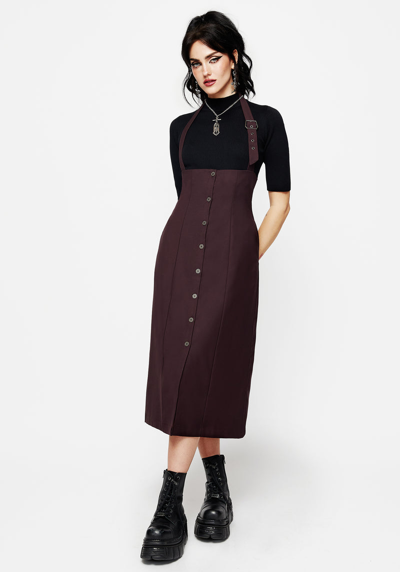 New Age Halter Neck Pinafore Midi Dress