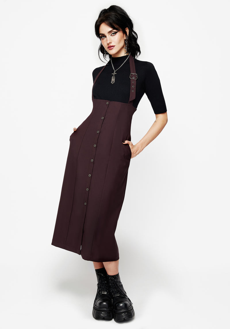 New Age Halter Neck Pinafore Midi Dress