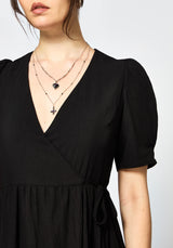 Sorelle Lace Hem Wrap Midaxi Dress