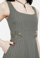 Koax Cotton Embroidered Pinafore Mini Dress