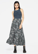 Meadow Floral Serpent Print Midaxi Skirt