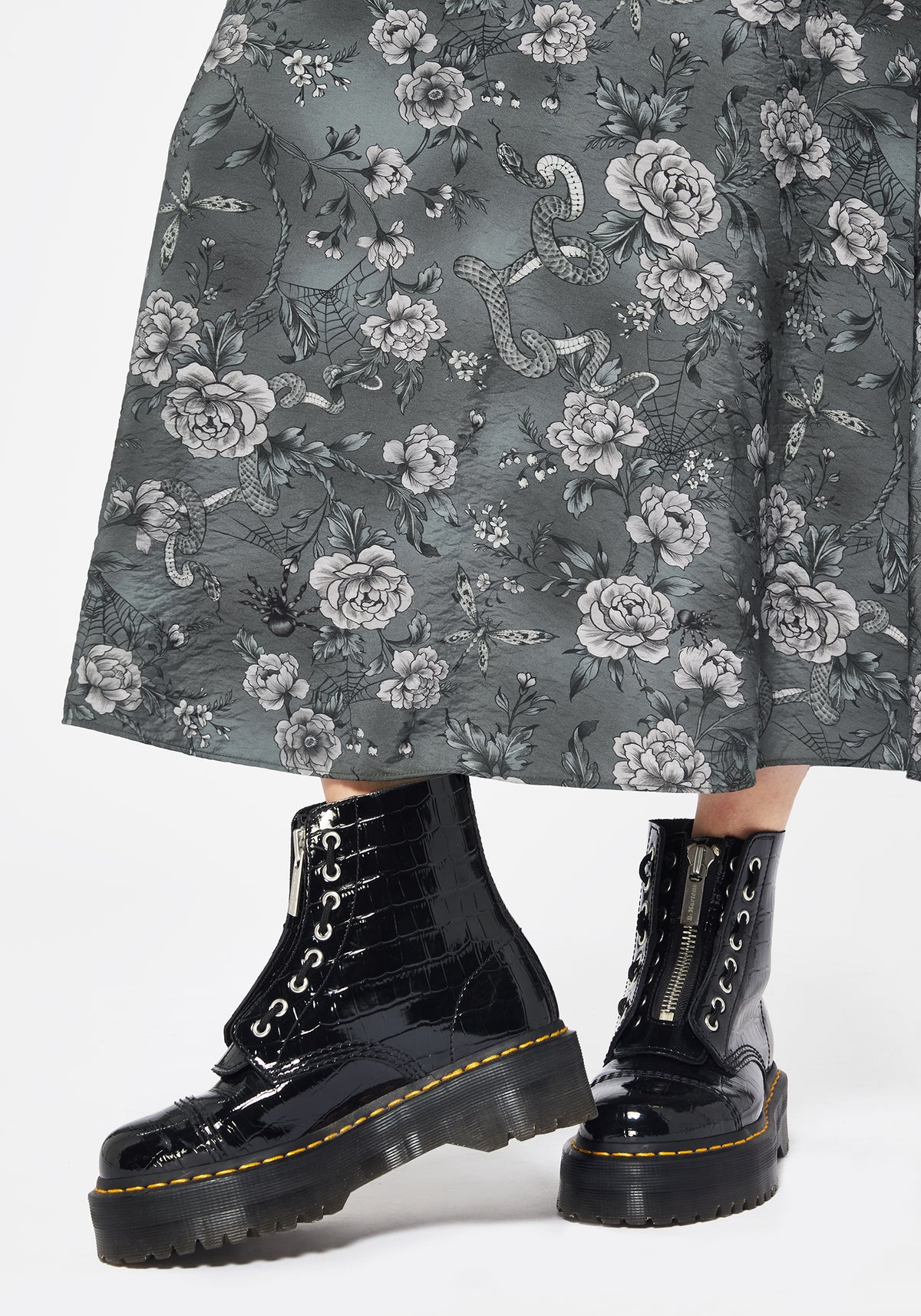 Meadow Floral Serpent Print Midaxi Skirt