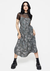 Meadow Floral Serpent Print Cami Midi Dress