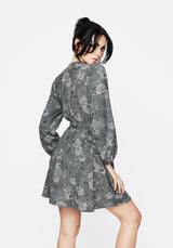 Meadow Floral Serpent Print Mini Wrap Dress