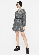 Meadow Floral Serpent Print Mini Wrap Dress
