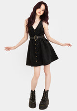 Iris Button Up Pinafore Mini Dress