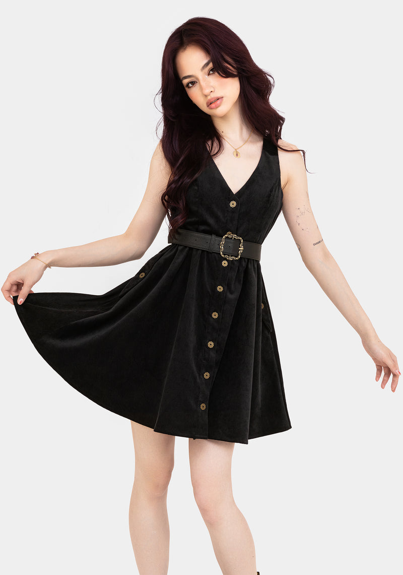 Iris Button Up Pinafore Mini Dress