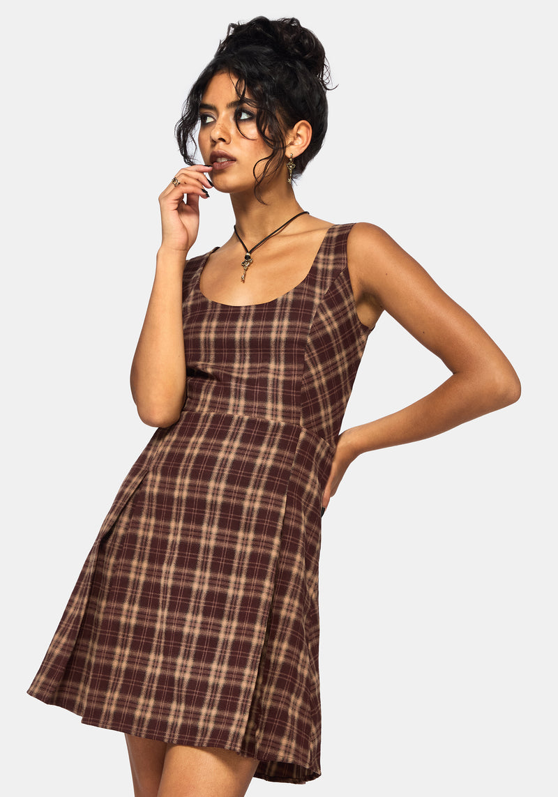 Milo Check Pinafore Mini Dress