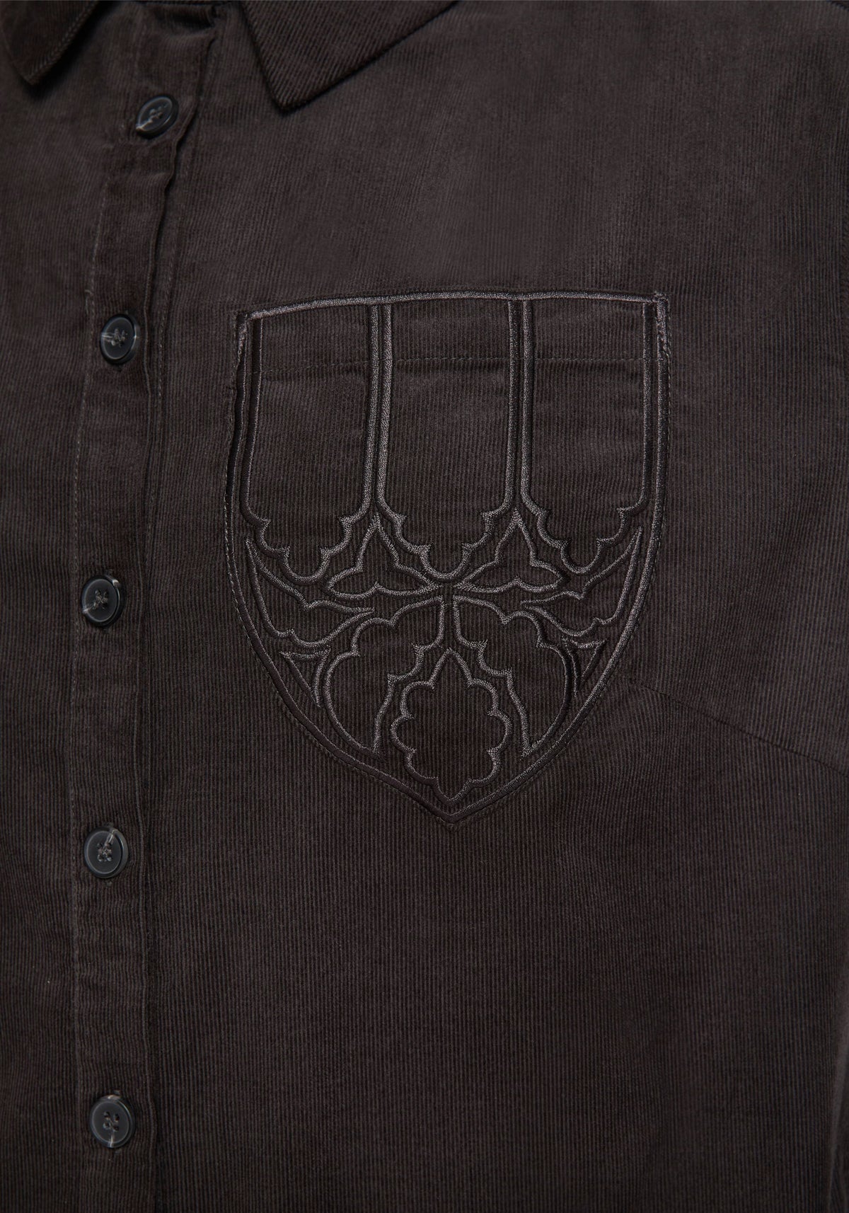 Axis Cotton Pocket Embroidered Mini Shirt Dress