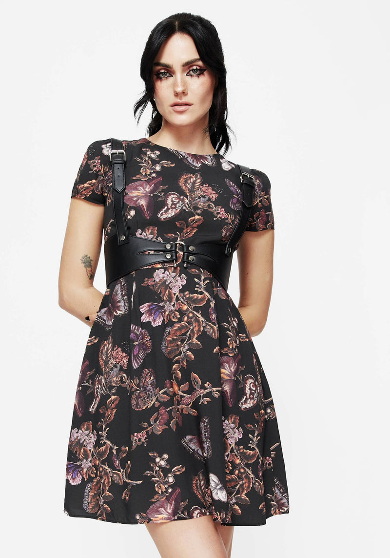Eloise Floral Butterfly Print Mini Dress