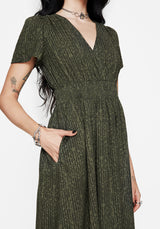 Francesca Dragon Printed Wrap Over Midaxi Dress