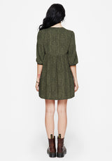 Francesca Dragon Printed Button Up Smock Mini Dress