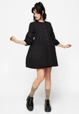 Marigold Cotton Button Up Smock Mini Dress