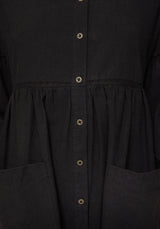 Marigold Cotton Button Up Smock Mini Dress