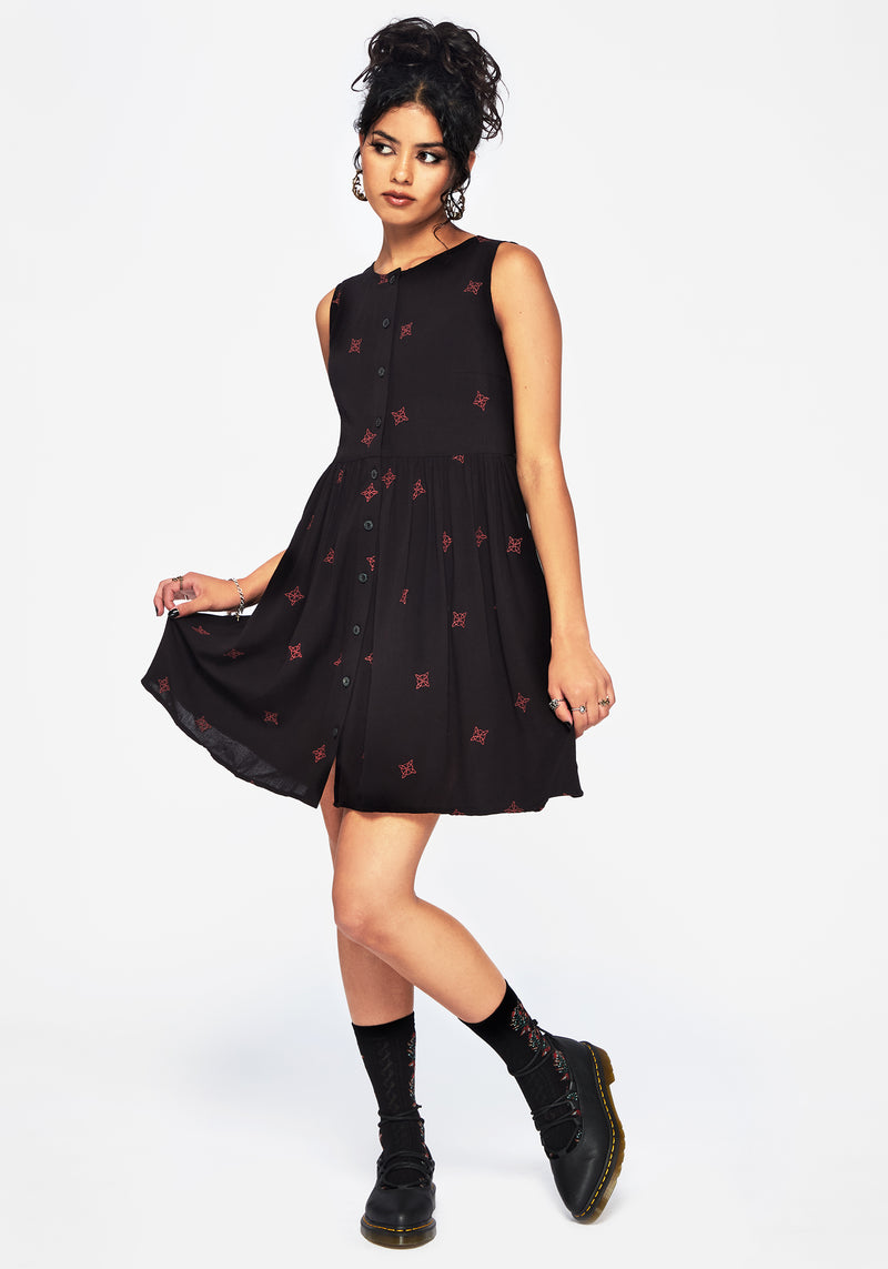 Sublime Witches Knot Embroidered Mini Dress