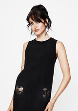 Griffinfly Embroidered Pocket Cord Mini Dress