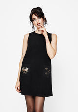 Griffinfly Embroidered Pocket Cord Mini Dress