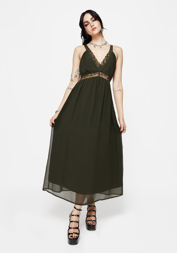 Idalia Lace Insert Cami Midi Dress