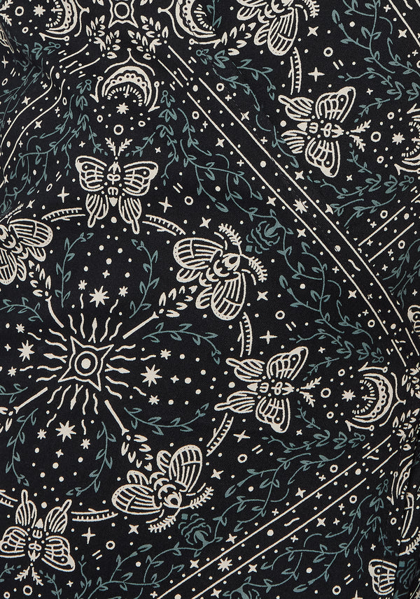 Poem Moth Print Wrap Midi Dress