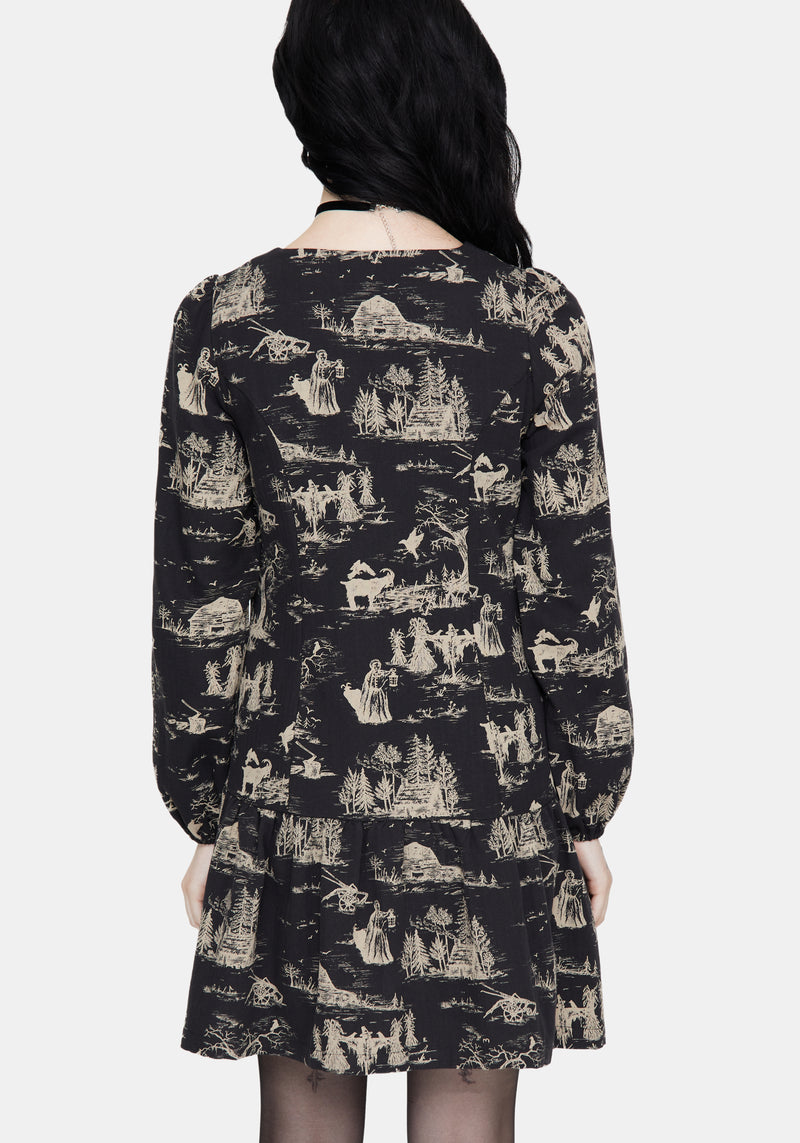 Lacelle Cotton Button Up Long Sleeve Mini Dress