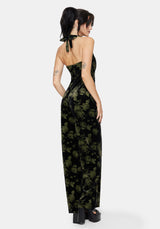 Luceria Velour Halter Neck Jumpsuit