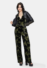 Luceria Velour Halter Neck Jumpsuit
