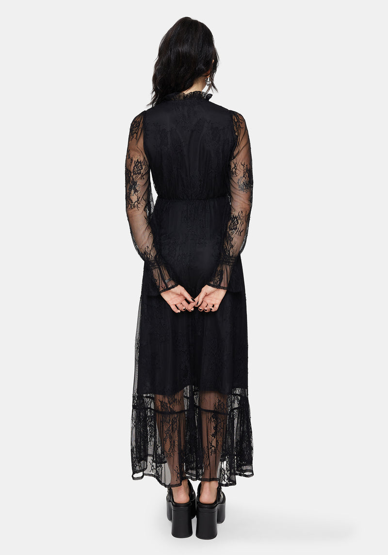 Bertha Lace Tiered Long Sleeve Maxi Dress