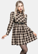 Emily Cotton Check Mini Shirt Dress
