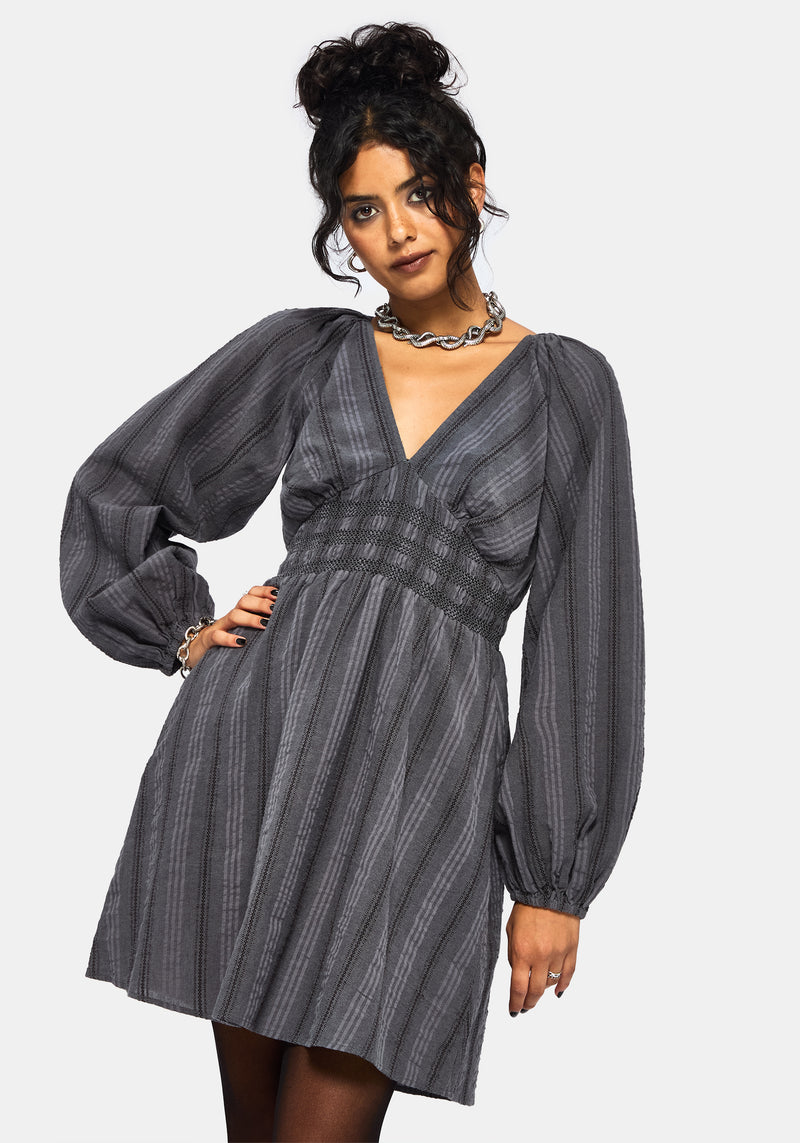 Grove Cotton Blend Stripe Smock Mini Dress