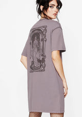Saria Cotton Goddess Printed Jersey Tee Dress