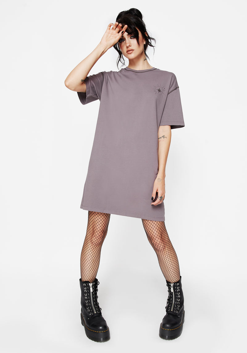 Saria Cotton Goddess Printed Jersey Tee Dress