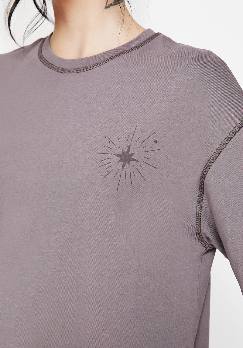 Saria Cotton Goddess Printed Jersey Tee Dress