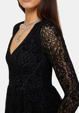 Disrupt Flocked Mesh Mini Dress