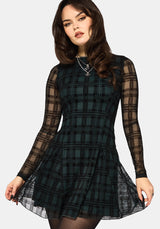 Vesica Flocked Witches Knot Godet Mini Dress UK 10